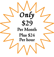 Only $29 per month, plus $24 an hour